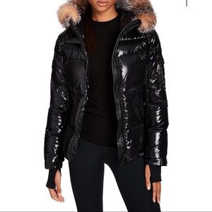 SAM COAT Blake Fur-Trim Puffer Down Jacket *SIZE M*